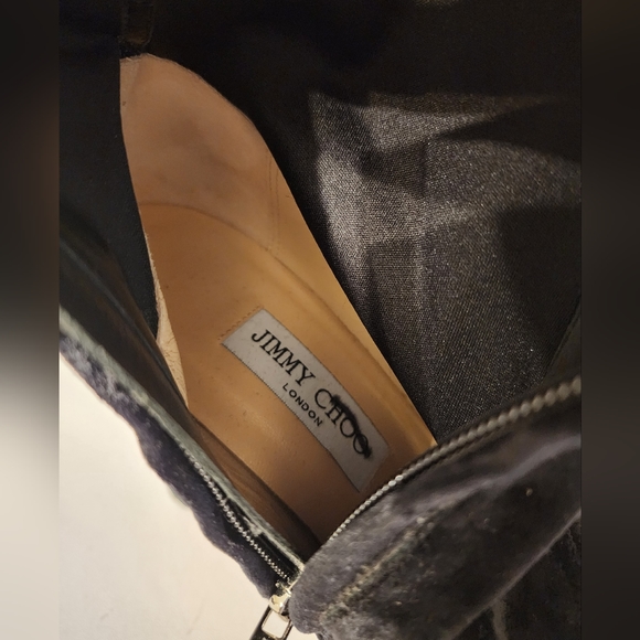 Jimmy Choo black Velvet over the knees heeled boots size (43) fits like US 10.5 - Picture 5 of 5